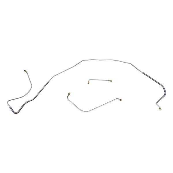 1966 Chevrolet Chevelle Malibu Power Drum Front Brake Line Kit 3pc, SS Only, OE Steel
