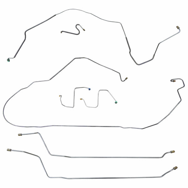 1967 Chevrolet Chevelle SS (Only) Convertible Manual Drum Brake Line Kit 7pc, OE Steel