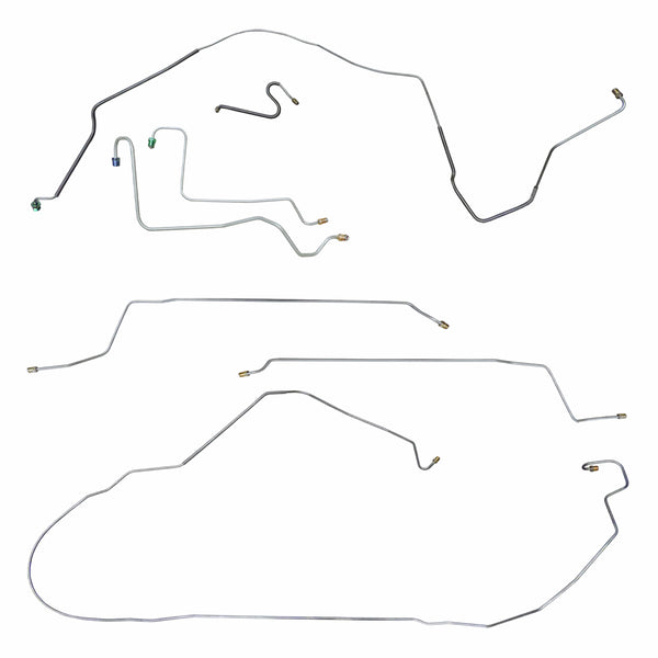 1967 Chevrolet Chevelle SS (Only) Convertible Power Drum Brake Line Kit 7pc, OE Steel