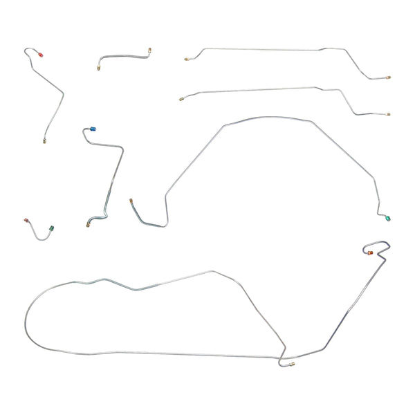 1967 Chevrolet Chevelle/Malibu (Non-SS) Convertible Power Disc Brake Line Kit 8pc, OE Steel