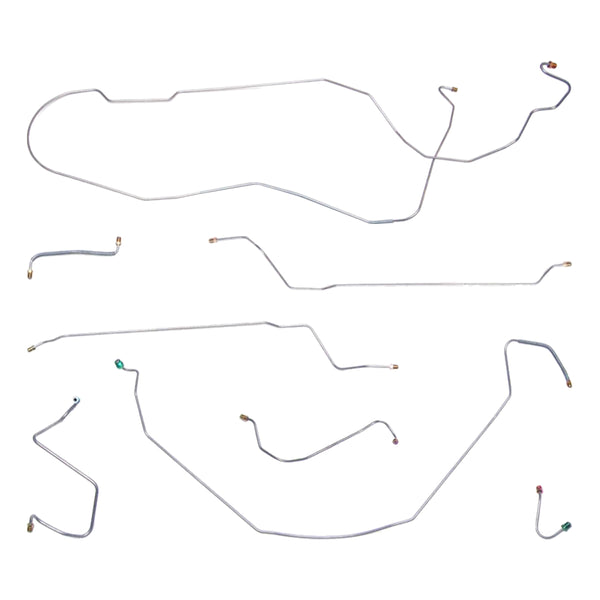 1967 Chevrolet Chevelle/Malibu (Non-SS) Hardtop Manual Disc Brake Line Kit 8pc, OE Steel