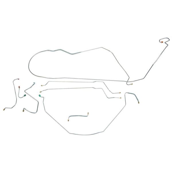 1967 Chevrolet Chevelle/Malibu (Non-SS) Convertible Manual Disc Brake Line Kit 8pc, OE Steel