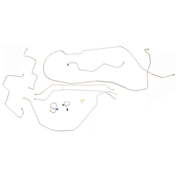 1967 Chevrolet Chevelle Malibu SS Hardtop Valve at Master Power Disc Conversion Complete Brake Line Kit 9pc, OE Steel