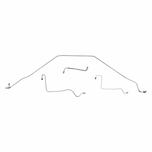 1967 Chevrolet Chevelle Malibu Power Drum Front Brake Line Kit 4pc, OE Steel