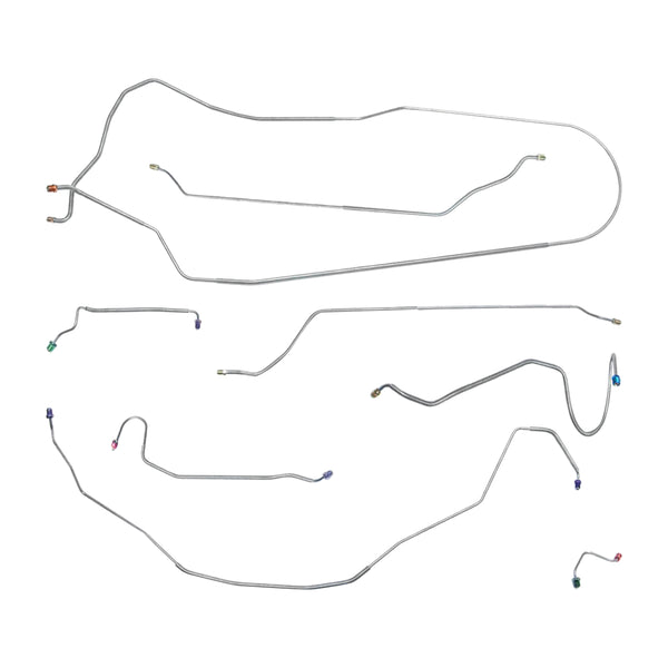 1968 Chevrolet Chevelle/Malibu/SS Convertible Manual Disc Brake Line Kit 8pc, OE Steel