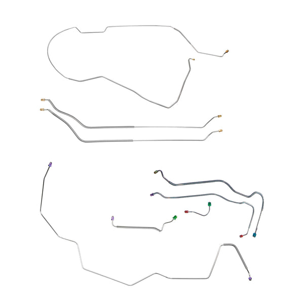 1968 Chevrolet Chevelle/Malibu Non-SS (Only) Hardtop Power Disc Brake Line Kit 8pc, OE Steel