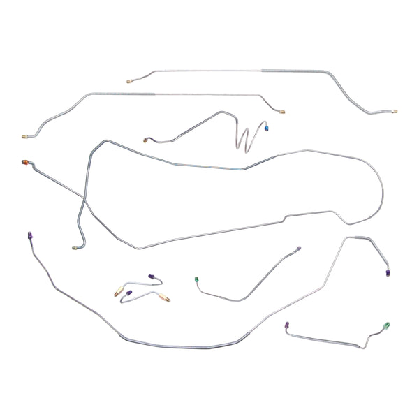 1968 Chevrolet Chevelle/Malibu Non-SS (Only) Hardtop Manual Disc Brake Line Kit 8pc, OE Steel
