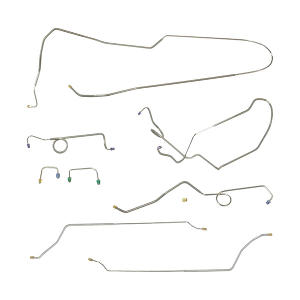 1968 Chevelle Malibu SS, Convertible, Power Disc Conversion Complete Brake Line Kit, 8pc, OE Steel