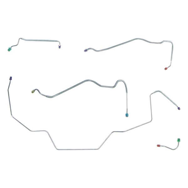 1968 Chevrolet Chevelle Malibu El Camino (Non-SS) Power Disc Front Brake Line Kit 5pc, OE Steel
