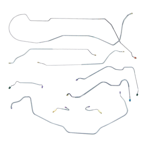 1969 Chevrolet Chevelle/Malibu/SS Hardtop Power Drum Brake Line Kit w/Wheel Lines 9pc, OE Steel