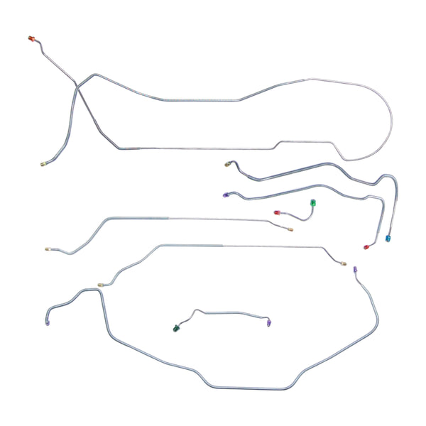 1969 Chevrolet Chevelle Malibu SS Hardtop Power Disc Complete Brake Line Kit 8pc, OE Steel