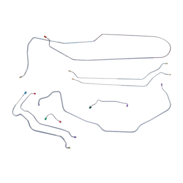 1969 Chevrolet Chevelle Malibu Convertible Power Disc Complete Brake Line Kit 8pc, OE Steel