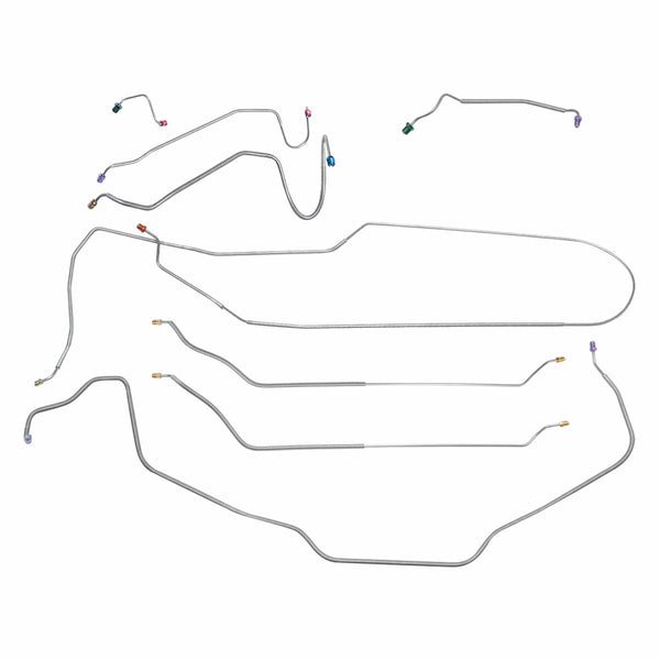 1969 Chevrolet Chevelle/Malibu/SS Convertible Manual Disc Brake Line Kit 8pc, OE Steel