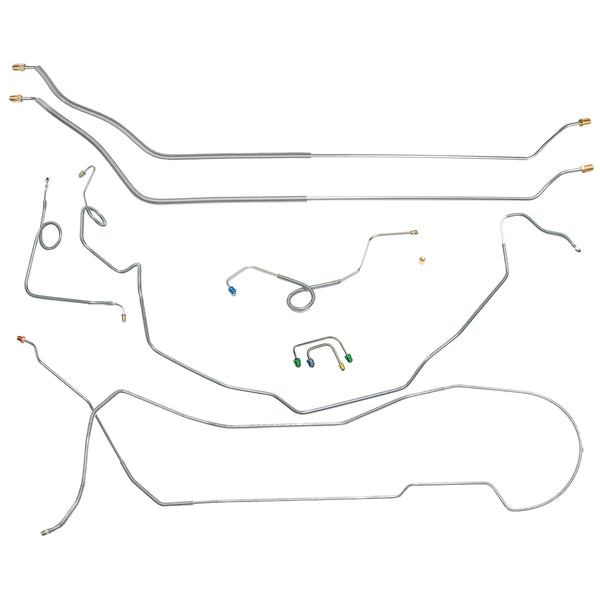 1969-72 Chevrolet Chevelle Malibu SS Hardtop Manual Disc Brake Conversion Line Kit 8pc, OE Steel