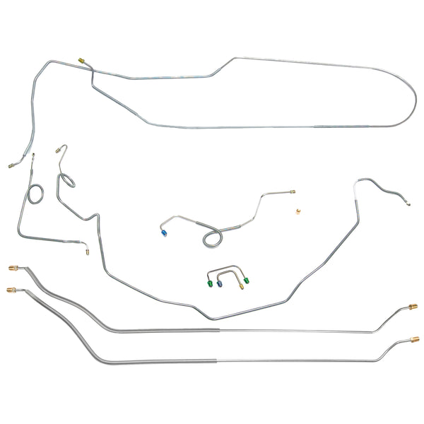 1969-72 Chevrolet Chevelle Malibu SS Convertible Manual Disc Brake Conversion Line Kit 8pc, OE Steel