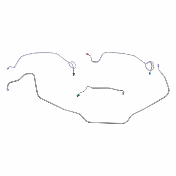 1969 Chevrolet Chevelle/Malibu/El Camino Manual Drum Front Brake Line Kit 4pc, OE Steel