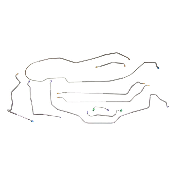 1970 Chevrolet Chevelle Malibu Hardtop Power Disc Brake Line Kit 9pc, OE Steel