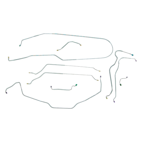 1970 Chevrolet Chevelle Malibu Convertible Power Disc Complete Brake Line Kit 9pc, OE Steel