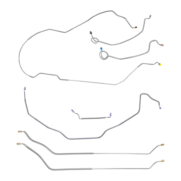 1971-72 Chevrolet Chevelle/Malibu/SS Hardtop Manual Disc Brake Line Kit 7pc, OE Steel