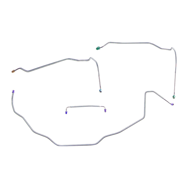 1971-72 Chevrolet Chevelle Malibu Power Disc Front Brake Line Kit 4pc, OE Steel