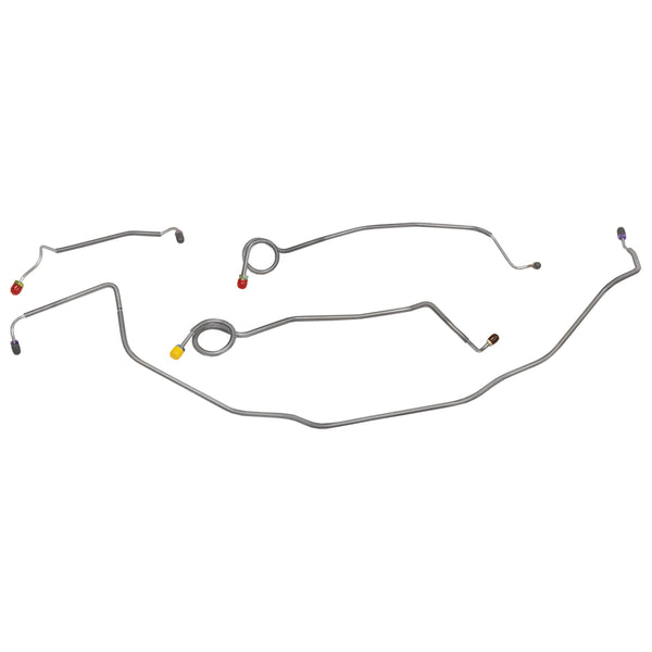 1970-72 Chevrolet Chevelle/Malibu/SS Manual Drum Front Brake Line Kit 4pc, OE Steel