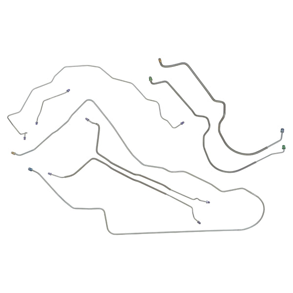 1973-75 Chevrolet Chevelle Malibu Power Disc Complete Brake Line Kit 7pc, OE Steel