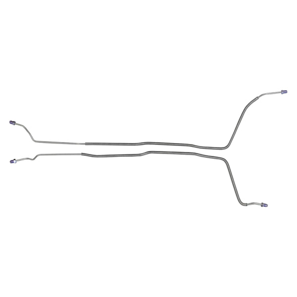 1973-75 GM A-Body 3/16" Rear Axle Drum Brake Lines 2pc, OE Steel