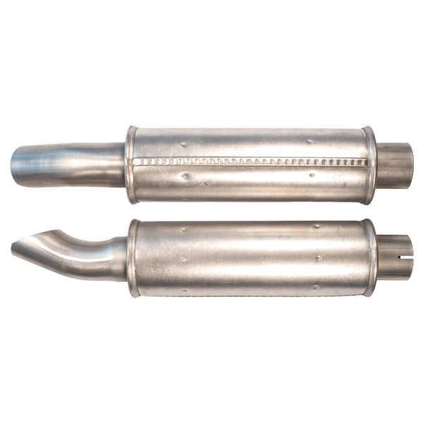 1969-72 Chevelle Tail Pipe Resonator Barrel Shape - 2-1/4" Inlet, 2-1/4" Outlet