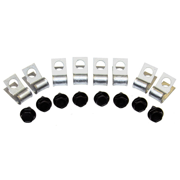 1955-64 Chevrolet Car (All Models) V8 Outside Frame Fuel Line Clip Kit, 16pc