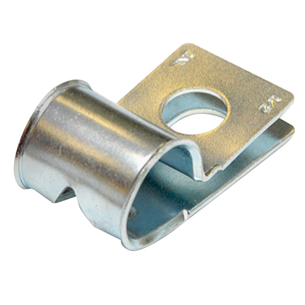 Brake and Fuel Line Clip Single R Style 1/2" No Tab Silver Zinc 1pc