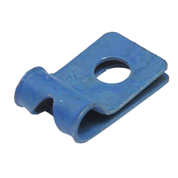 Brake and Fuel Line Clip Single R Style 5/16" No Tab Painted Blue 1pc