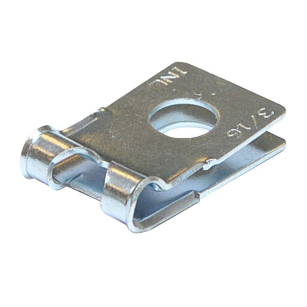 Brake and Fuel Line Clip Single R Style 3/16" No Tab Silver Zinc 1pc