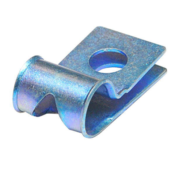 Brake And Fuel Line Clip Single R Style 3/8" No Tab Shiny Blue 1pc