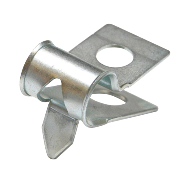 Brake and Fuel Line Clip Single 3/8" R Style w/ Tab Silver Zinc, 1pc