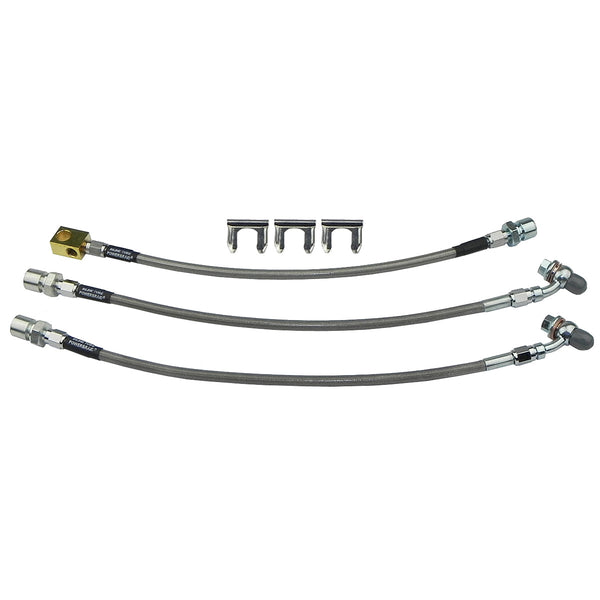 1978 GM A-body Monte Carlo Front Disc/Rear Drum 3 Hose Kit 6pc, Stainless