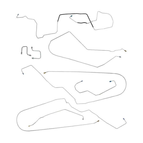 2006-07 Chevrolet Monte Carlo Four-Wheel Disc w/ ABS Complete Brake Line Kit (w/o Flex) 8pc, OE Steel