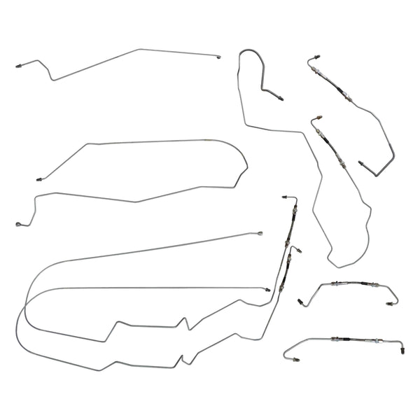 2000-05 Chevrolet Monte Carlo Four-Wheel Disc w/ ABS Complete Brake Line Kit (w/ Flex) 8pc, OE Steel