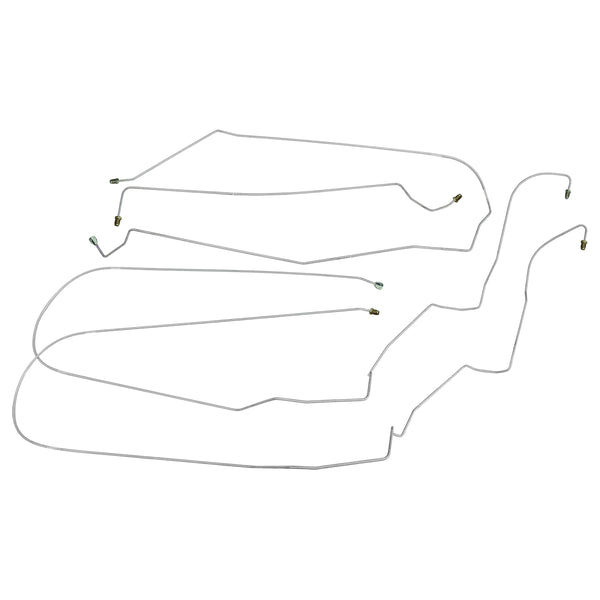 2000-07 Chevrolet Monte Carlo, Four-Wheel Disc w/ ABS, w/o Flex, 3/16" Front to Rear Brake Line Kit, 4pc, OE Steel