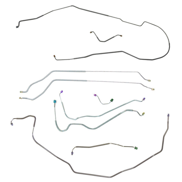 1970 Chevrolet Monte Carlo SS Power Disc Brake Line Kit 9pc, OE Steel