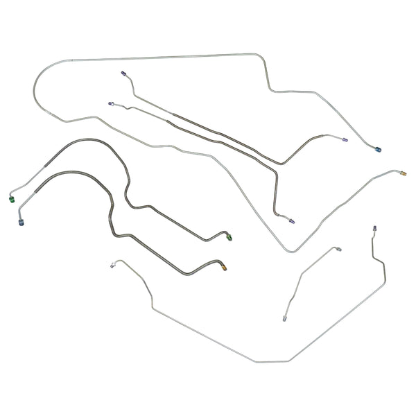 1973-77 Chevrolet Monte Carlo Power Disc Brake Line Kit 7pc, OE Steel