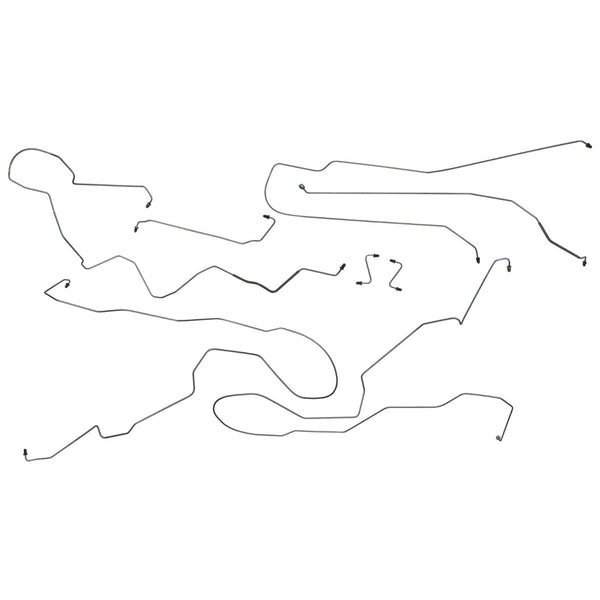 1997-99 Chevrolet Monte Carlo Rear Drum ABS Complete Brake Line Kit 8pc, OE Steel