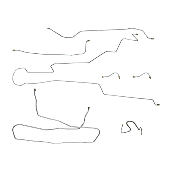 1962-64 Chevrolet Chevy II Manual Drum Brake Line Kit 7pc, OE Steel