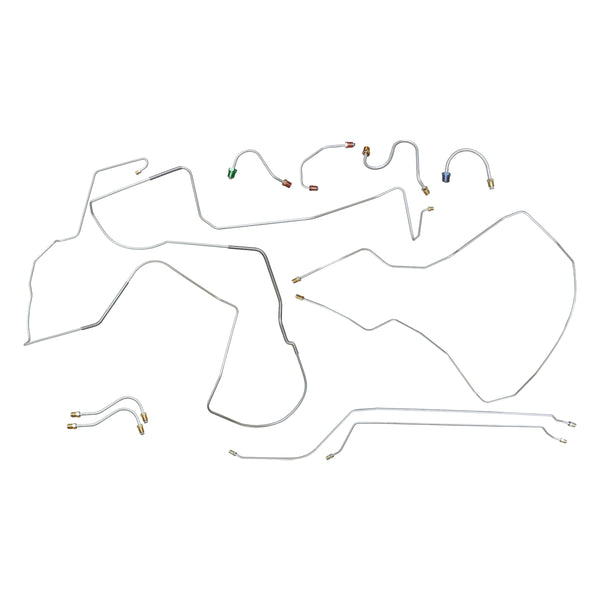 1967 Chevrolet Chevy II Nova SS Manual Disc Brake Line Kit 10pc, OE Steel