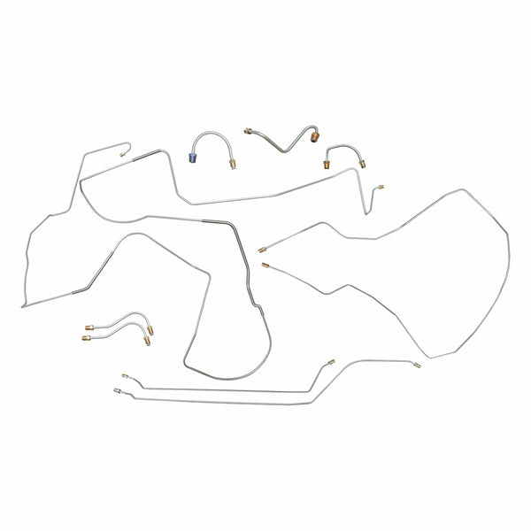 1967 Chevrolet Chevy II/Nova/SS Power Drum Brake Line Kit 9pc, OE Steel