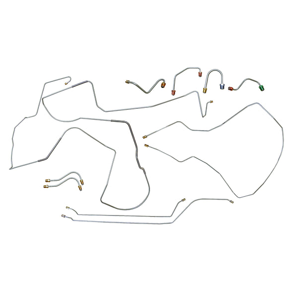 1967 Chevrolet Chevy II/Nova/SS Power Disc Complete Brake Line Kit 10pc, OE Steel