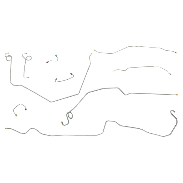 1969 Chevrolet Nova/SS w/Two-Piece F to R Power Disc Brake Line Kit 8pc, OE Steel