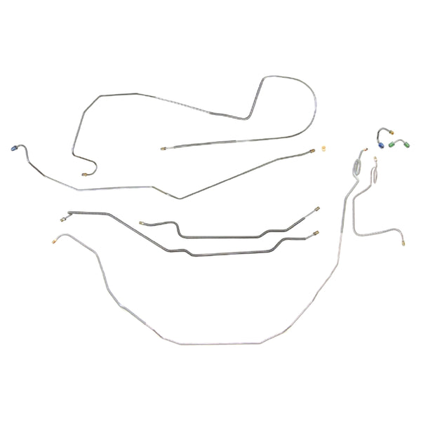 1969-74 Chevrolet Nova Valve at Master Power Disc Brake Conversion Line Kit 9pc, OE Steel