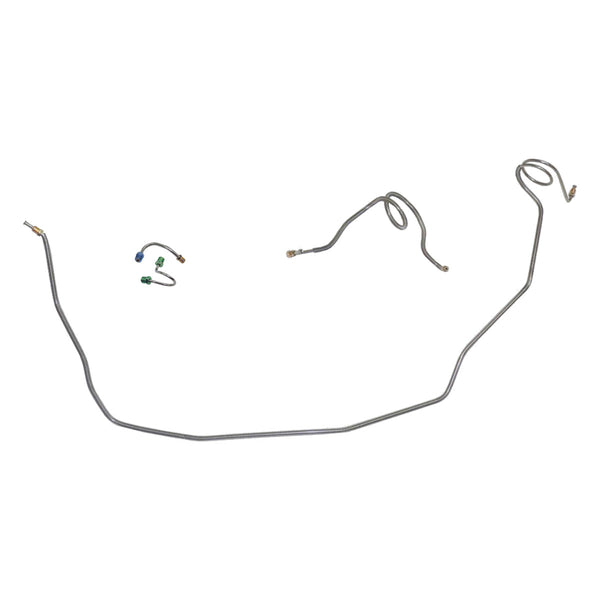 1973-74 Chevrolet Pontiac Buick Oldsmobile Nova Ventura Apollo Omega, Manual Disc Front Brake Line Kit, 4pc OE Steel