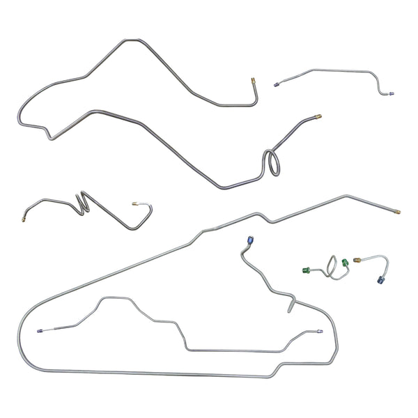 1977-79 Chevrolet Nova SS Power Disc Complete Brake Line Kit 7pc, OE Steel