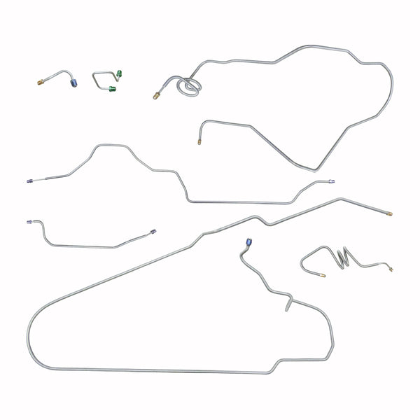 1977-79 Chevrolet Nova Complete Manual Disc Brake Line Kit 7pc, OE Steel
